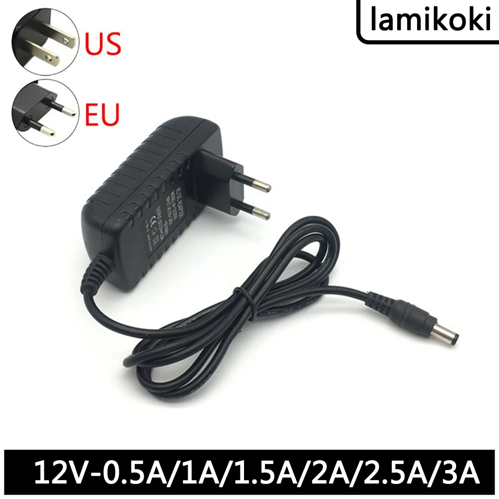 European Regulation European Standard Round Pin Plug 12V 0.5A 1A 1.5A 2A 2.5A 3A Power Adapter 3000MA