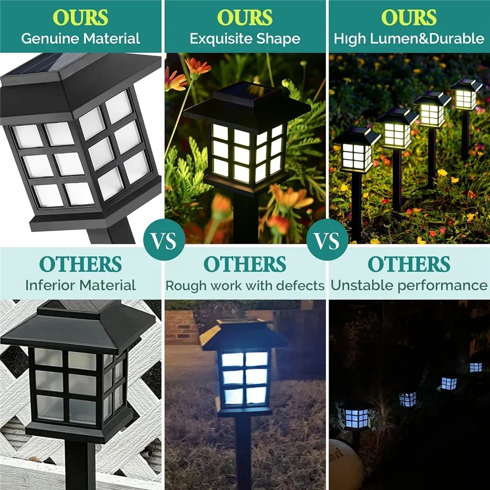 Paquete de luces solares para exteriores, luces LED impermeables para camino de jardín, paisaje, Patio, entrada, lámpara Solar exterior, 2 uds.