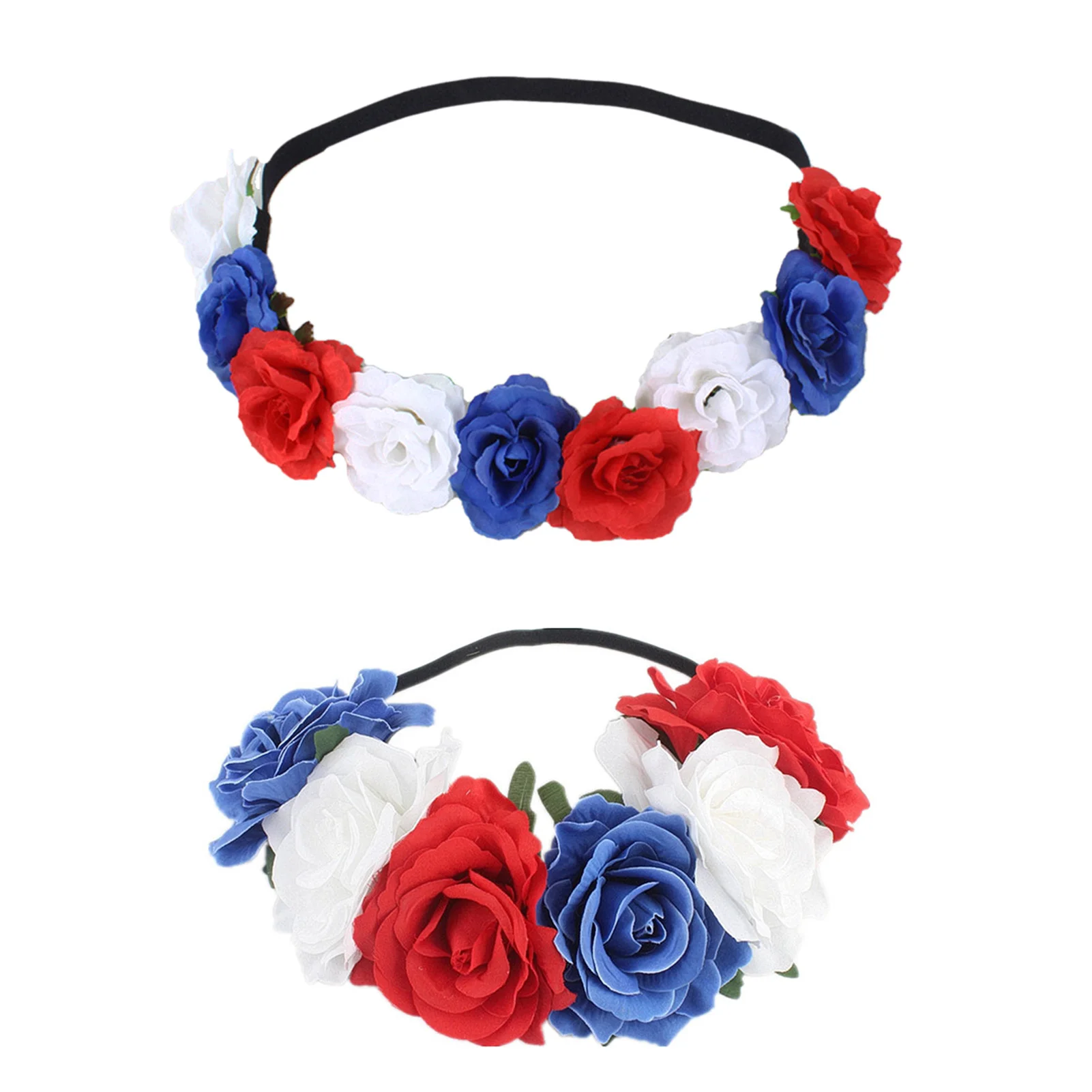 British Flag Flower Headband Red Blue White Flowers Hairband Women Bride Flowers Headband UK Flags Patriotic Hair Accessories