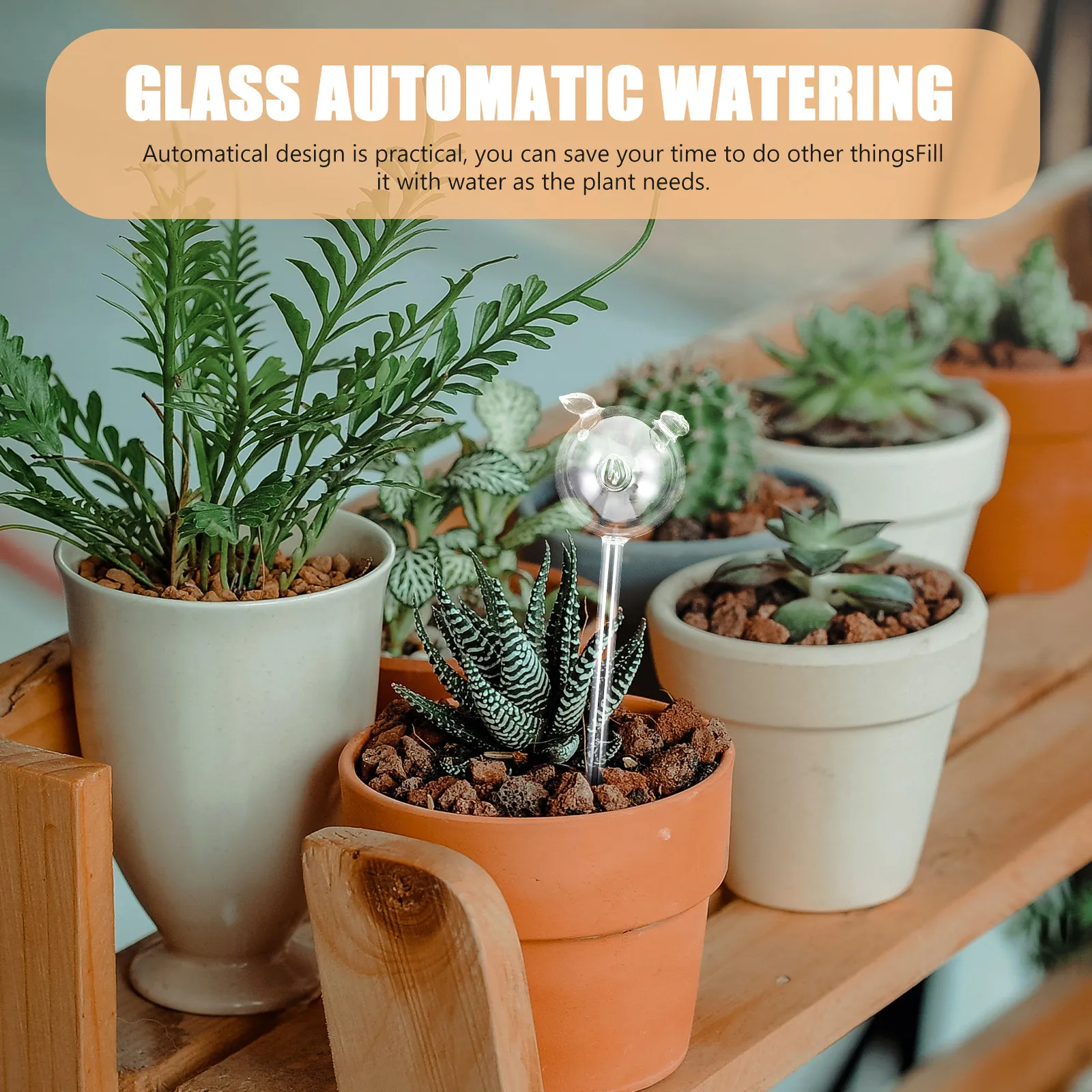 Automatic Glass Pig Watering Device Premium Borosilicate Glass Self Watering Plant Irrigation Tool for Houseplants Hanging