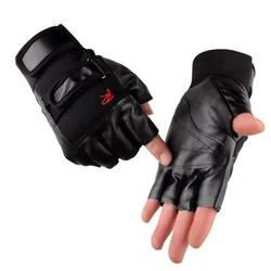 Leather Fitness Sports Weightlifting Weight Lifting Men Gym Gloves mitts Thicken Half Finger Summer Glove Durable