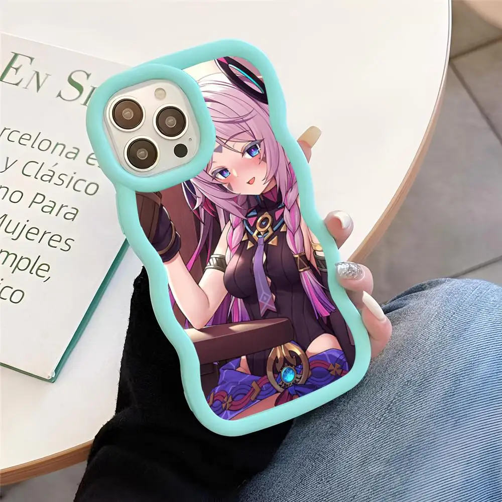 Genshin Impact Citlali Phone Case Blue Cute Girls New Wave Corners Macaron For IPhone 16 15 14 13 12 11 X Vivo Samsung Oppo