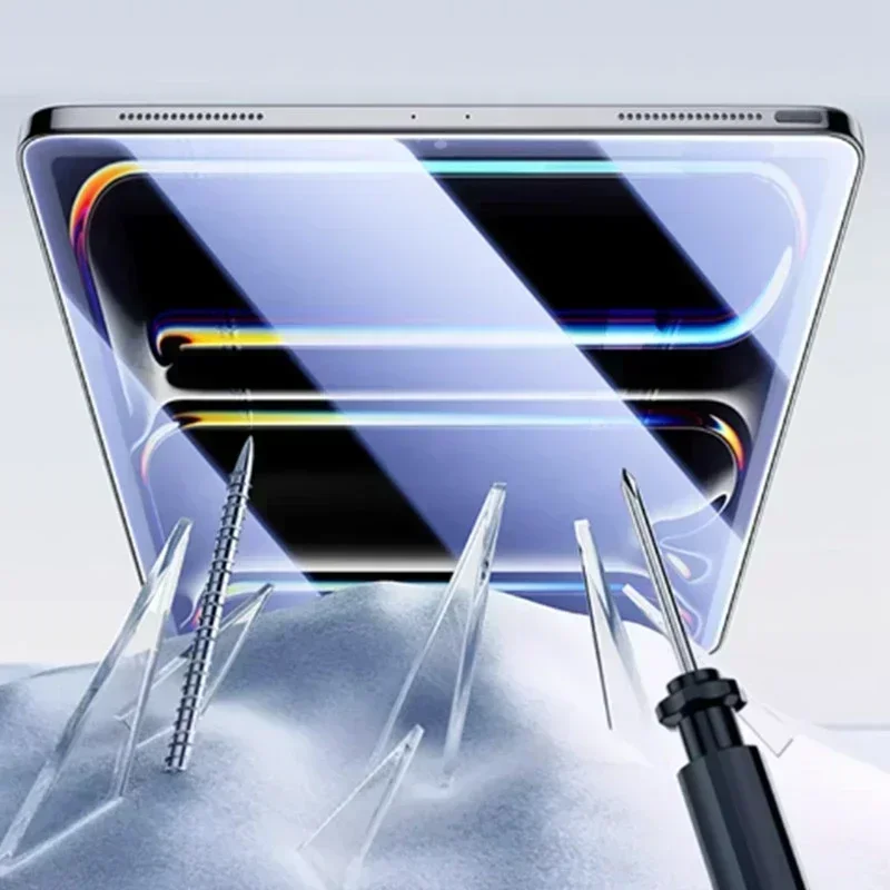 กระจกนิรภัยพรีเมี่ยมสําหรับ Apple iPad Pro/Air 11/13 นิ้ว 2024 ติดตั้งง่ายสําหรับ iPad Air 6 ฝุ่นฟรีป้องกันหน้าจอ
