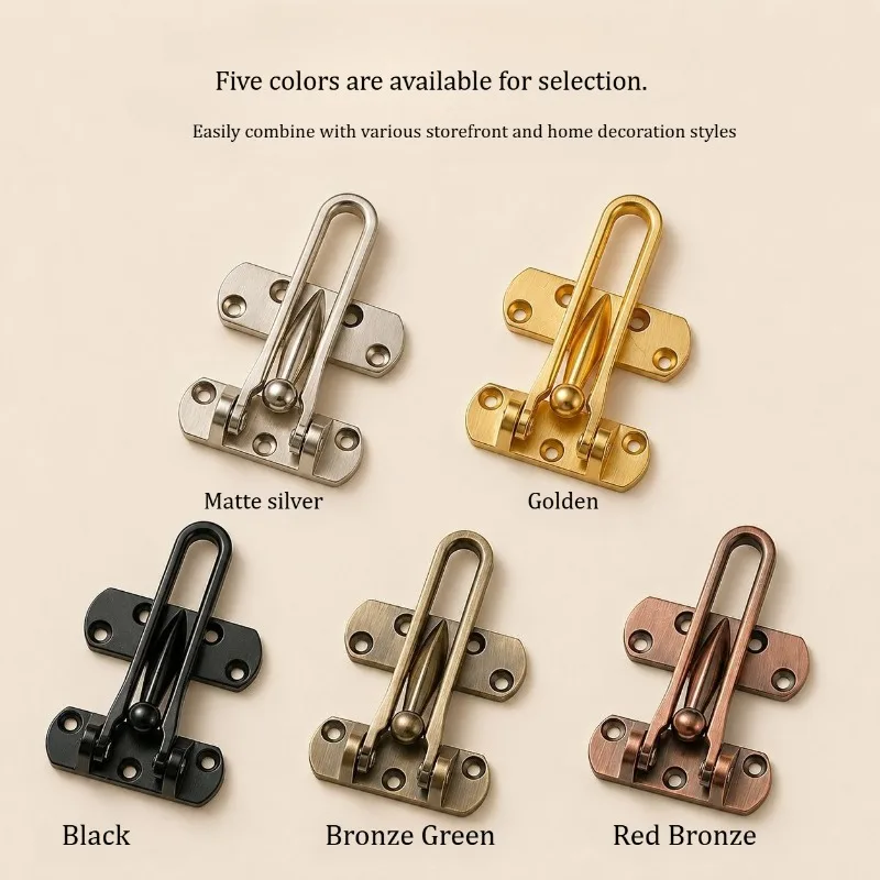 Zinc alloy anti-theft latch for hotel room door lock, safety chain, door bolt, reverse lock, thickened door latch, plug-in key