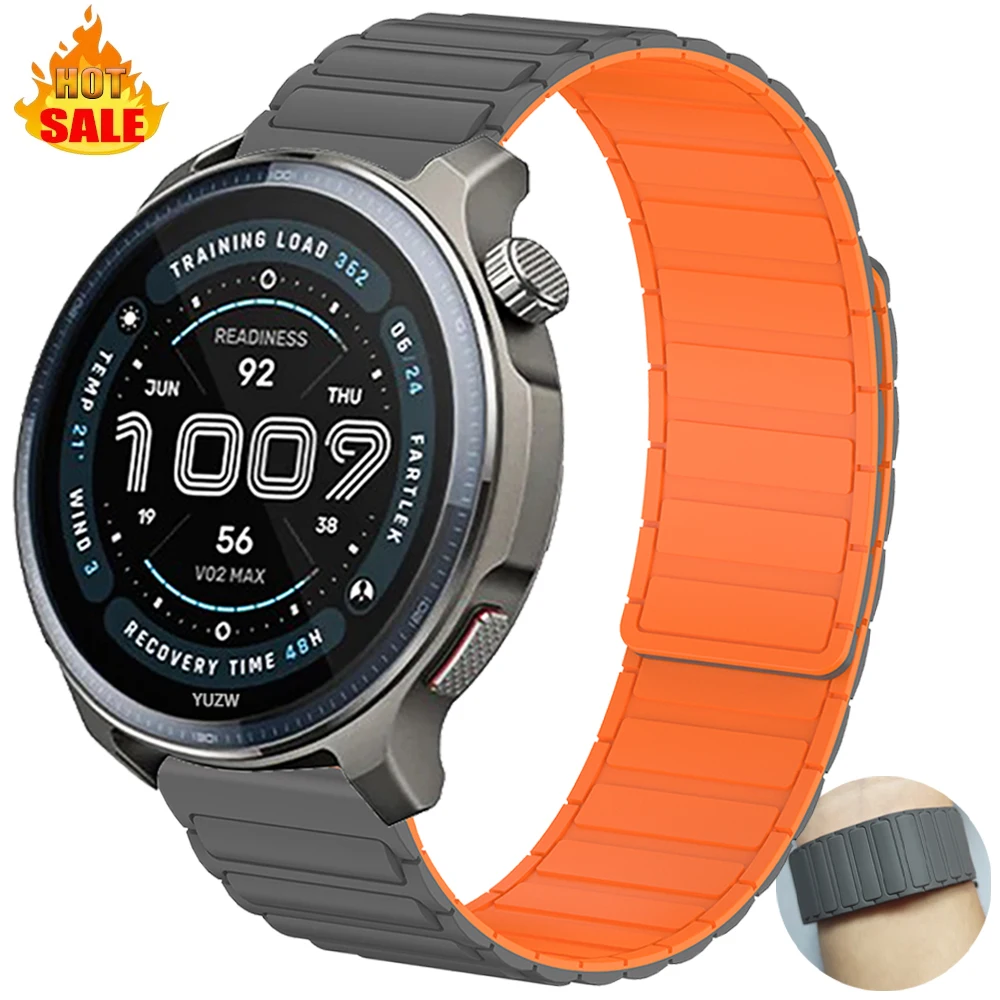 22mm Magnetic Silicone Strap For AMAZFIT BIP 6 5 UNITY BALANCE 2 Band For HUAWEI Samsung Galaxy Watch 3 45 46mm Gear S3 Bracelet