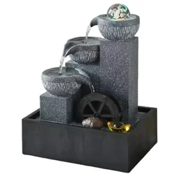 Small water wheel rotary fountain humidifier Living room home tabletop set circulating water decoration