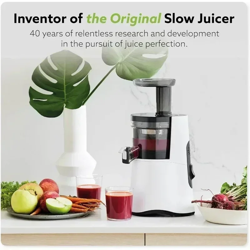 Slow Juicer, High Yield  Quiet 150 Watt Motor  BPA Free 500ml (16.9oz) Chamber | Slow Squeeze Cold Press Masticating Juicer