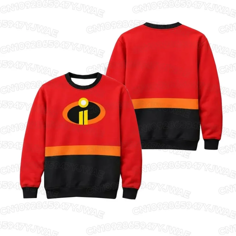 Men's Women's Costume Pullovers Boy's Girl's Hoodies The Incredibles Family Friends Halloween Costume Cosplay Kid T-shirt