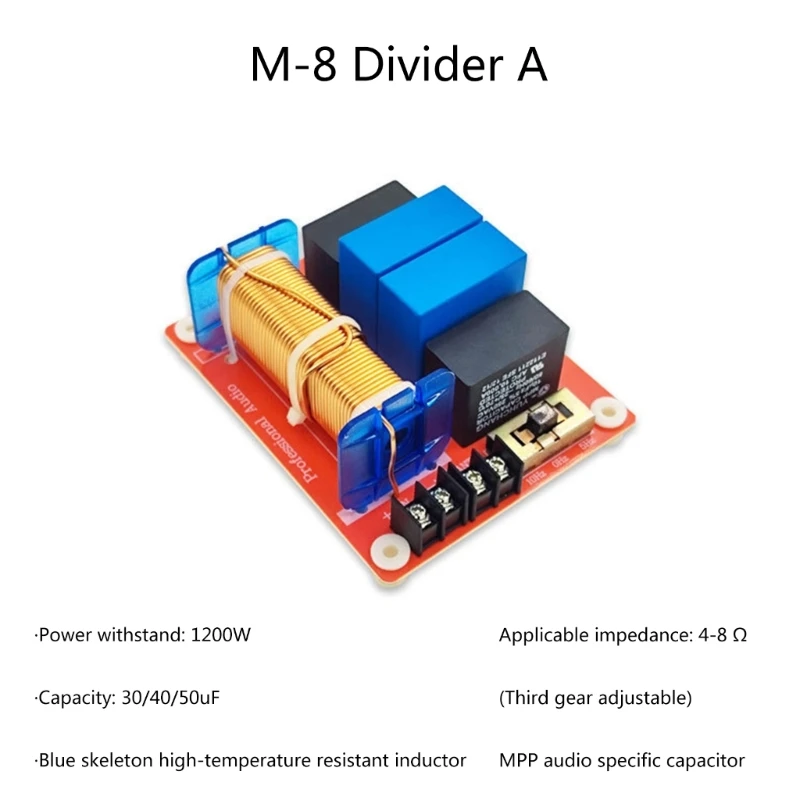 M-8 High-Power Midrange Frequency Divider Adjustable Sound Quality In Three Gears Powerful For Speaker Modification