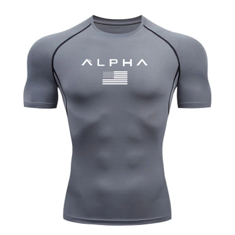 Men'ss Running Compression Tight T-shirts, Short-Sleeve Sports T-shirts, Gym Fitness Hoodies, Men's Jogging Hoodies, Alpha Tops