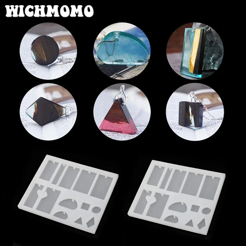 

New 1PCS 13 Style Charms Transparent UV Resin Liquid Epoxy Silicone Combination Molds for Necklace Earring Making Jewelry