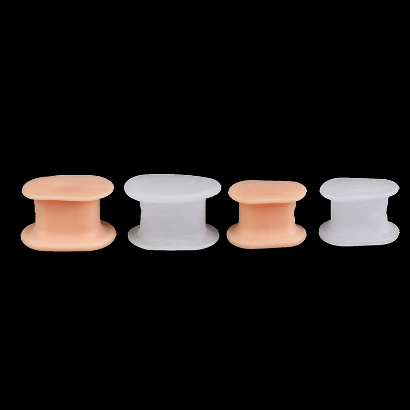 2pcs I-shaped Toe Splitter Gel Separator Corrector Straightener Soft Silicone Protector Spacer Foot Care Tool