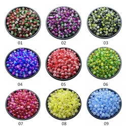500 gram 8mm Double Colored Cracked Beads Spacer For Jewelry Making Handmade DIY
