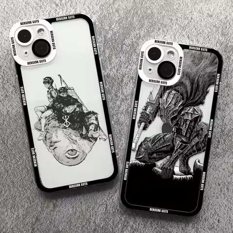 Japanese anime Berserk Guts Zodd Phone Case For iPhone 13 12 11 14 15 16 Pro Max XSMAX X XR 14 16 Plus Clear Soft Silicone Case