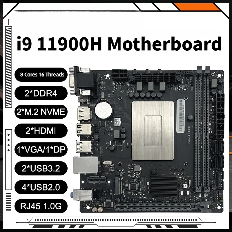 i9-11900H Onboard CPU Motherboard Kit 11th Gen 8 Core DDR4 ITX Desktop PC DIY Build