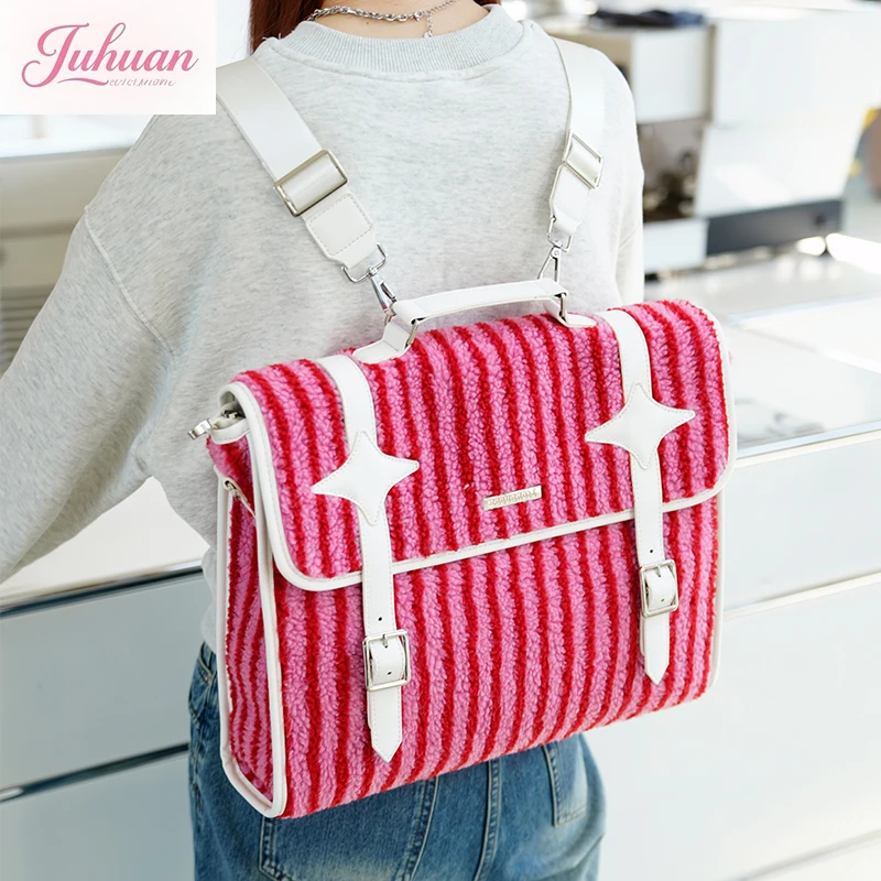 حقيبة كامبريدج عصرية ذات طراز محايد للنساء ذات سعة كبيرة حقيبة بريد على طراز الكلية البريطانية حقيبة ظهر أصلية عبر الجسم #5