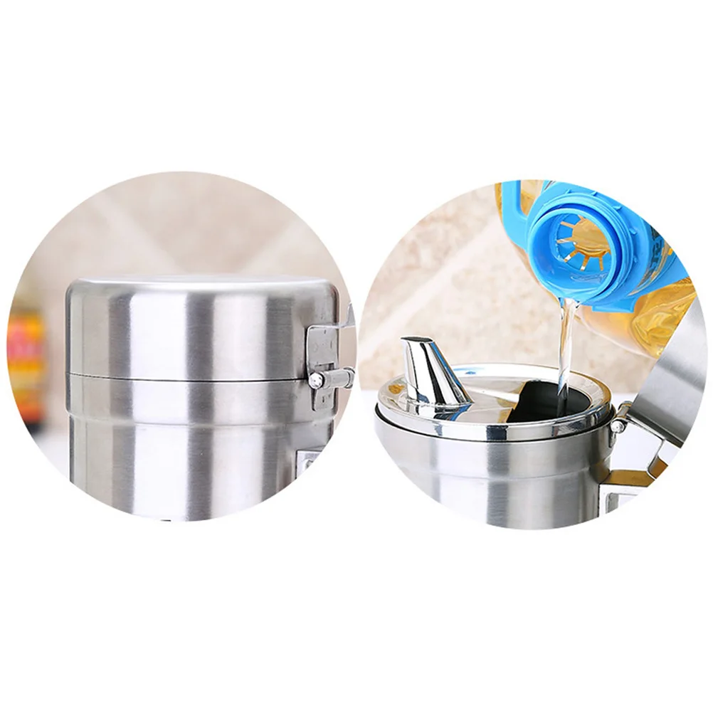 

Stainless Steel Oil Dispenser Leakproof Anti-Drip Control Oil Vinegar Bottle Polished Surface Kitchen Vinegar Bottle