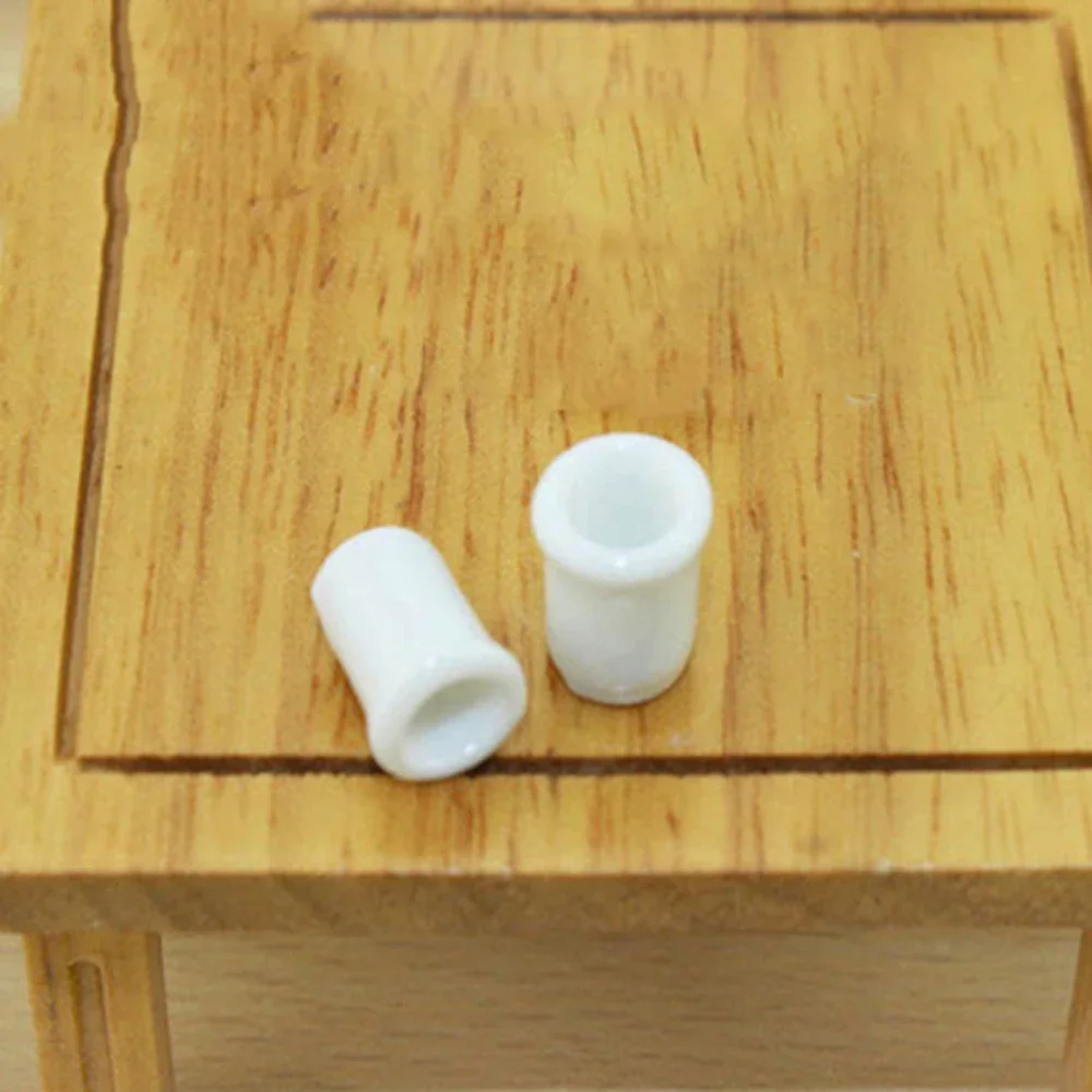 3Pcs 1/12 Dollhouse Miniature Ceramic Teacup Mini Water Cup Wine Glass Model Toy for Doll House Accessories Decoration ob11 bjd