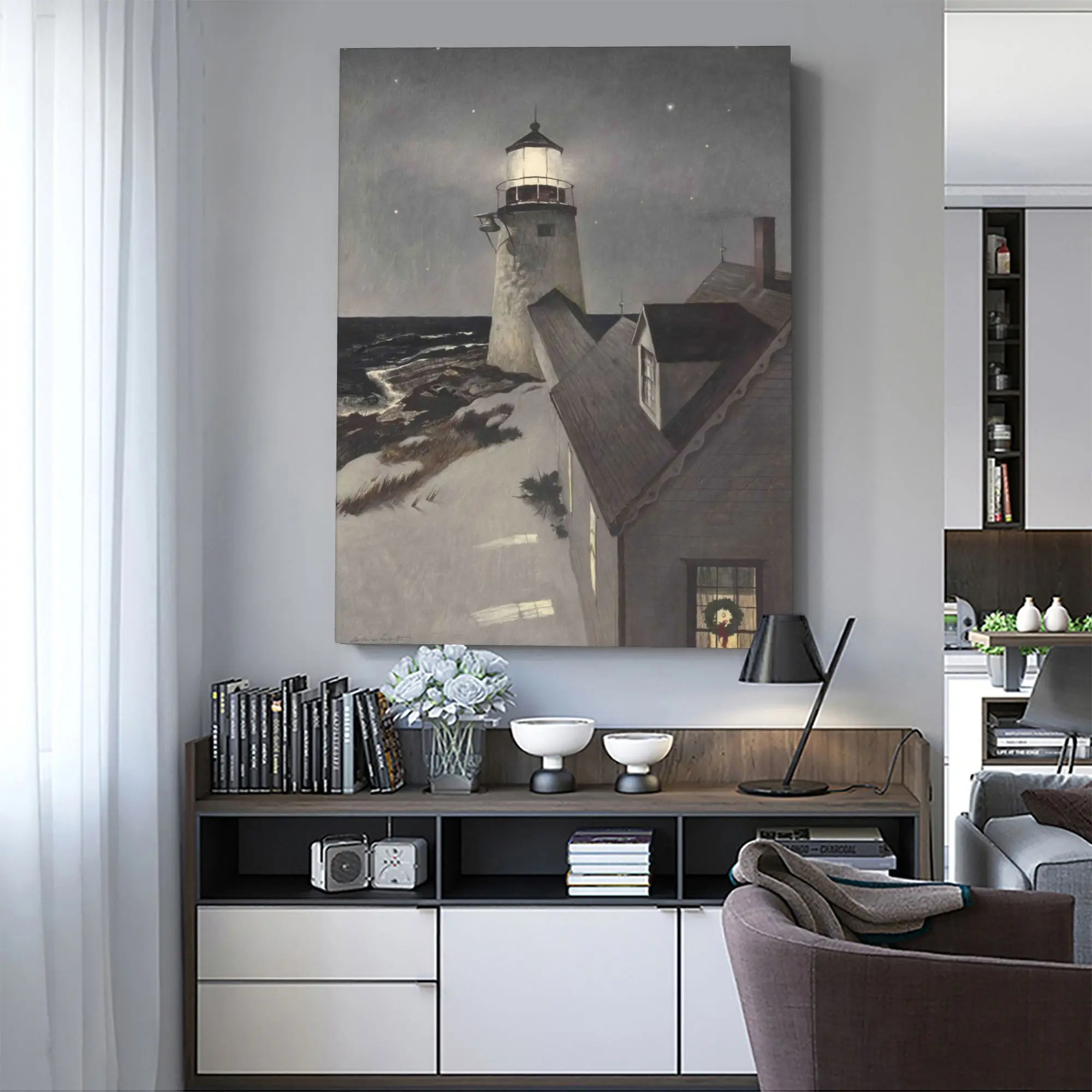 Andrew Wyeth Framed Canvas Wall Art – American Realist Rural Landscape Print, Classic Fine Art Home Decor