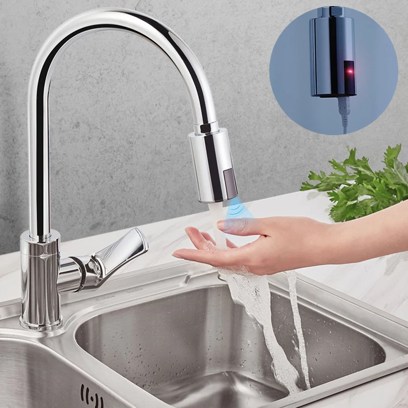 Smart Faucet Water-Saving Sensor Quickly Senses To Reach Out and Auto Discharge Water For M24 M22 Internal Thread Faucet