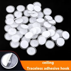 100 Pcs Transparent Suction Hook Ceiling Strong Traceless Small Disc Hooks Self Adhesive Poster Hanging Flag Home Wall Storage