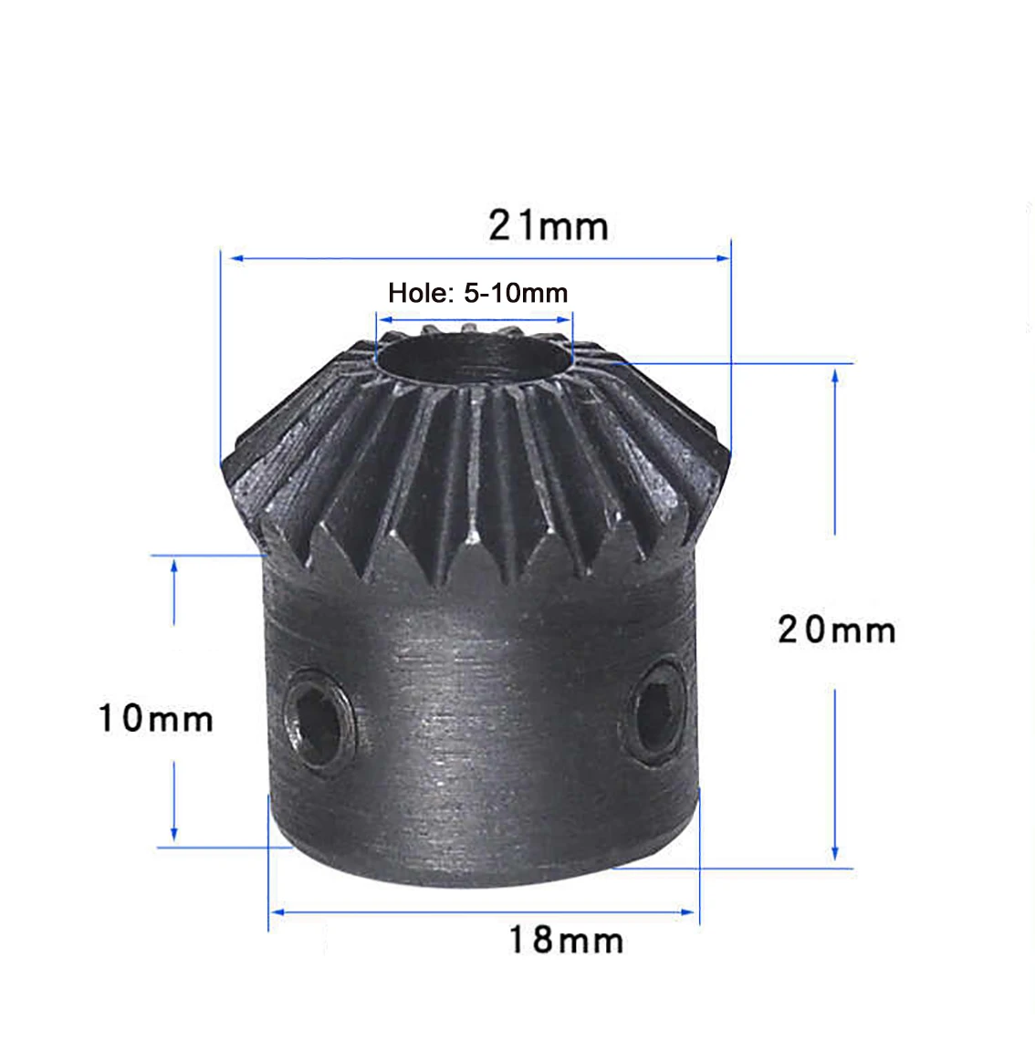 1Pcs 1:1 Bevel Gear 1M 20Teeth 45# Steel Inner Hole 5/6/6.35/8mm Gear 90 Degrees Meshing Angle Gears Screw Hole M5