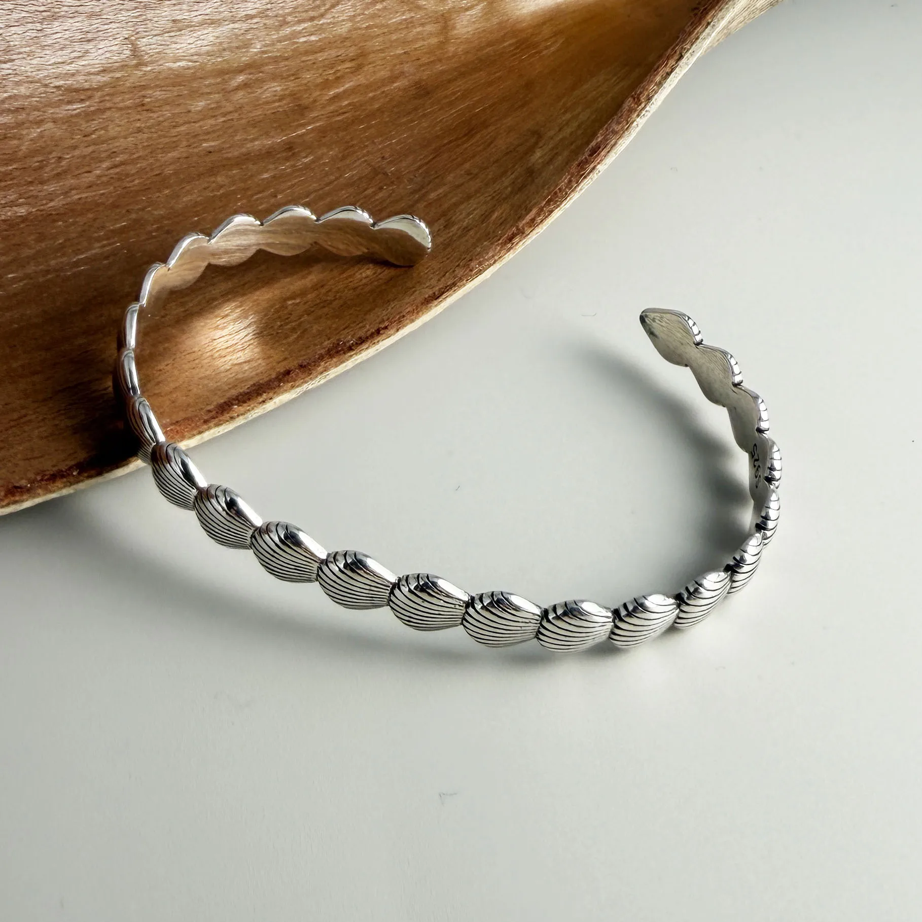 925 Sterling Silver Bracelets for Women Men String Accessories Retro Shell Shape Pendant Party Jewelry Gift