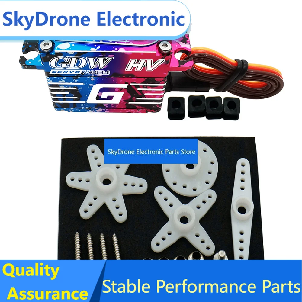 SkyDEl3Pcs GDW High-Speed Steel Gear Servo G92 G95 43KG HV Brushless Digital Standard Servo For RC Helicopter Tail-Locking Swash
