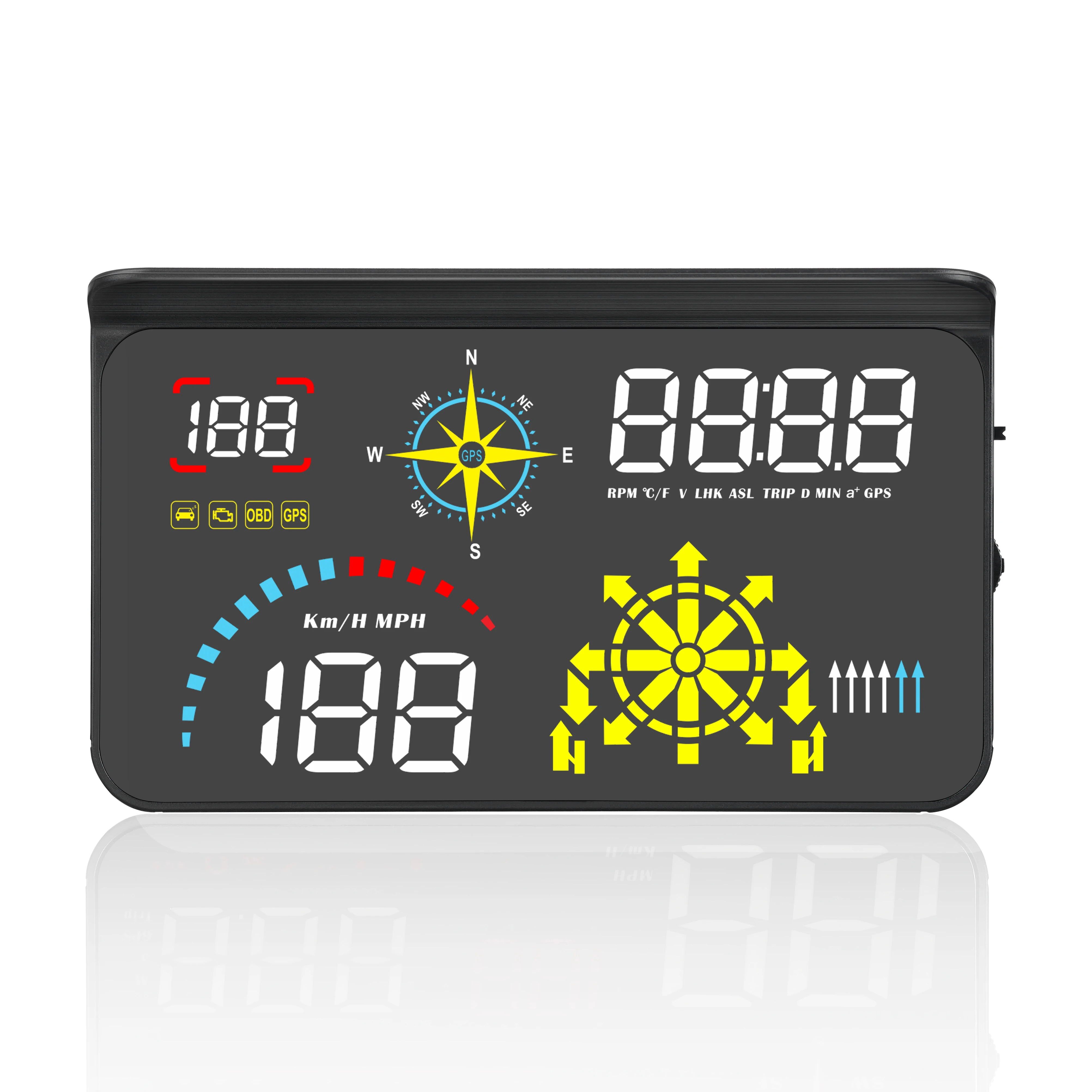 

Популярный автомобильный HUD-проектор Q10 OBD2: Сигнализация превышения скорости, проекционный дисплей, навигационный спидометр, автосканер