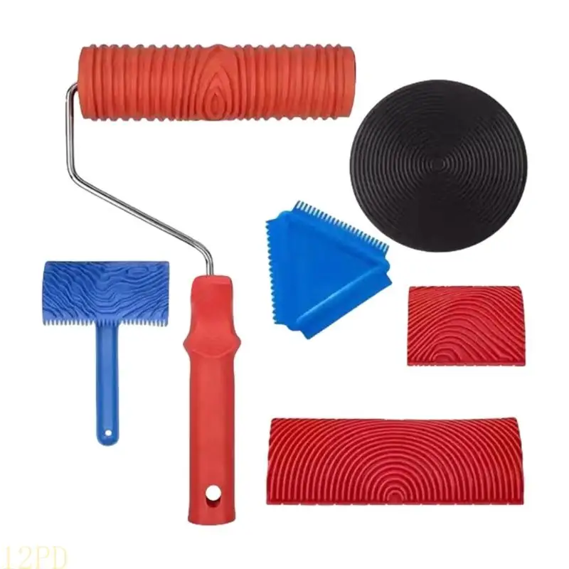 12PD Sturdy Grains Paint Roller Set for Seamless Application on Various Wall and Ceiling Texture Daily Casual Use