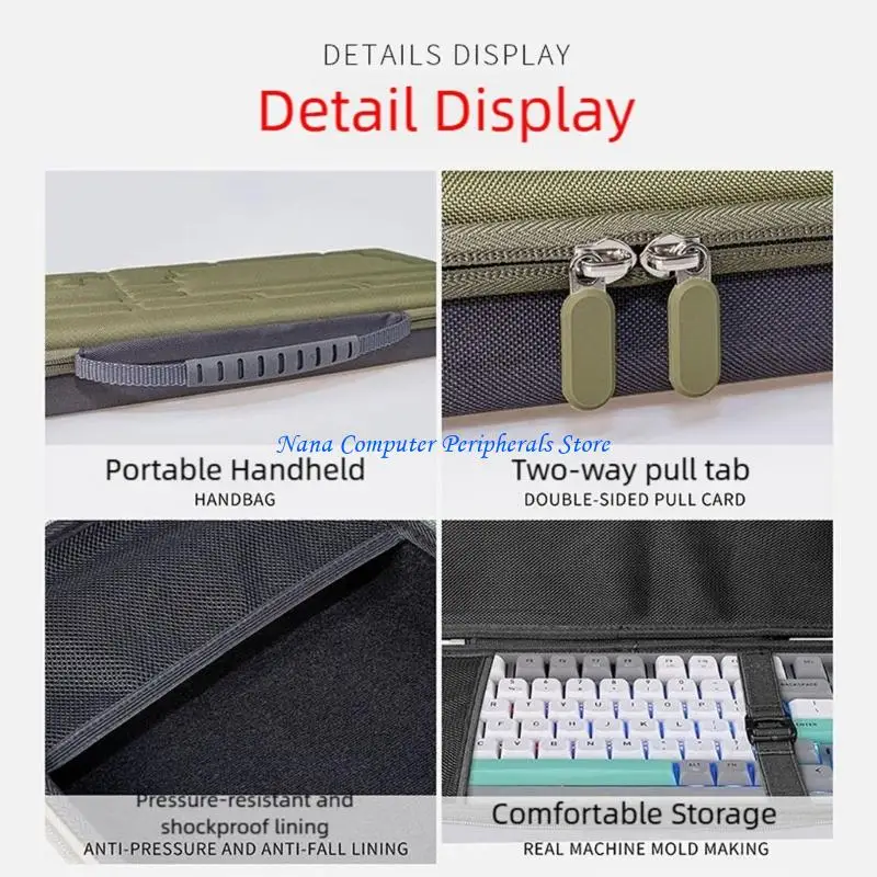 

F68C Противоударный чехол для хранения механических клавиатур с 108 клавишами и аксессуарами для мыши