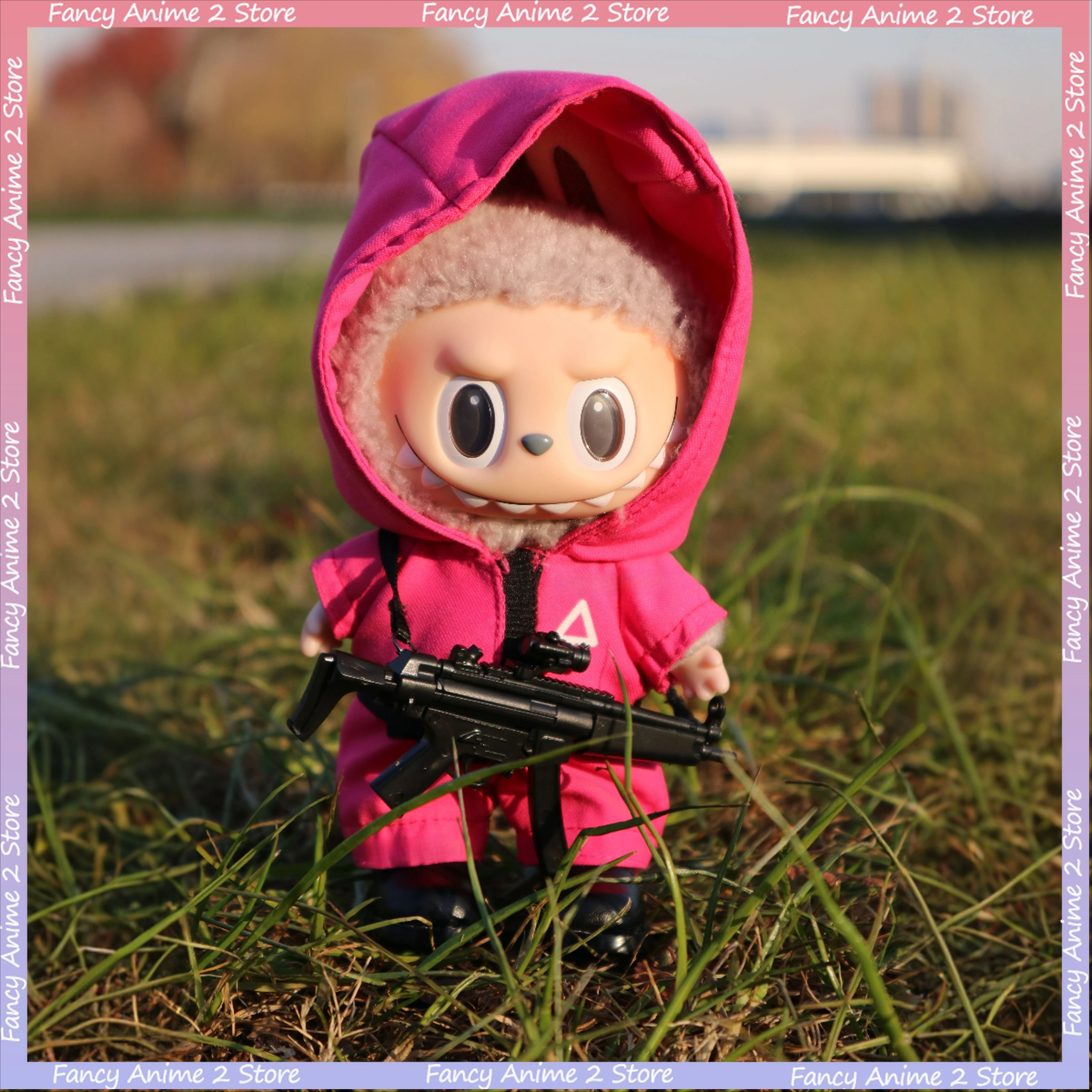 

Clothing for Labubu 3.0 Funny Seafood Game Serie Doll Clothes Casual Outfits Accessories Commando Jacket Clothing Pendant Mp5