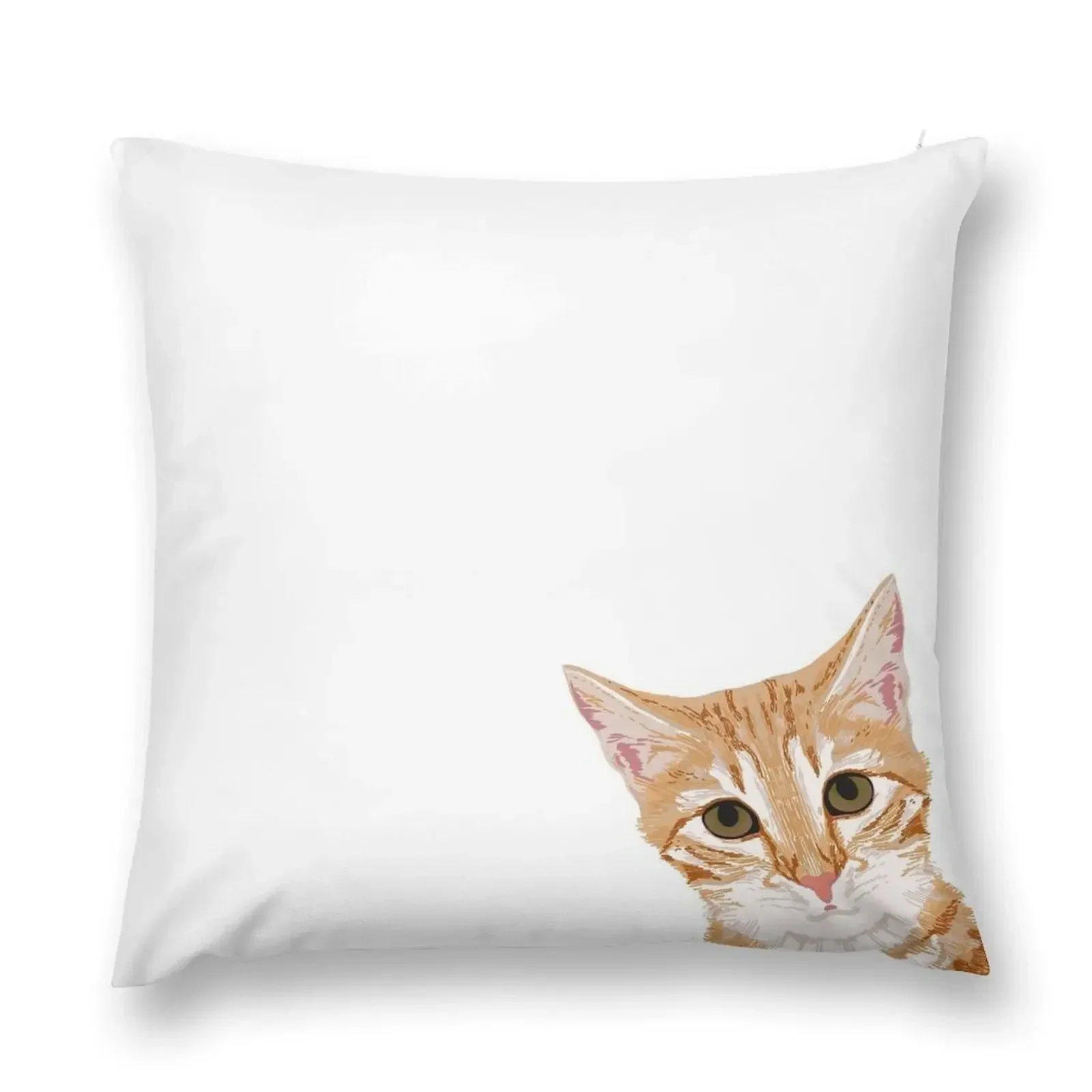 

Peeking Orange Tabby Cat - cute funny cat meme for cat ladies people Throw Pillow Pillow Cover pillow
