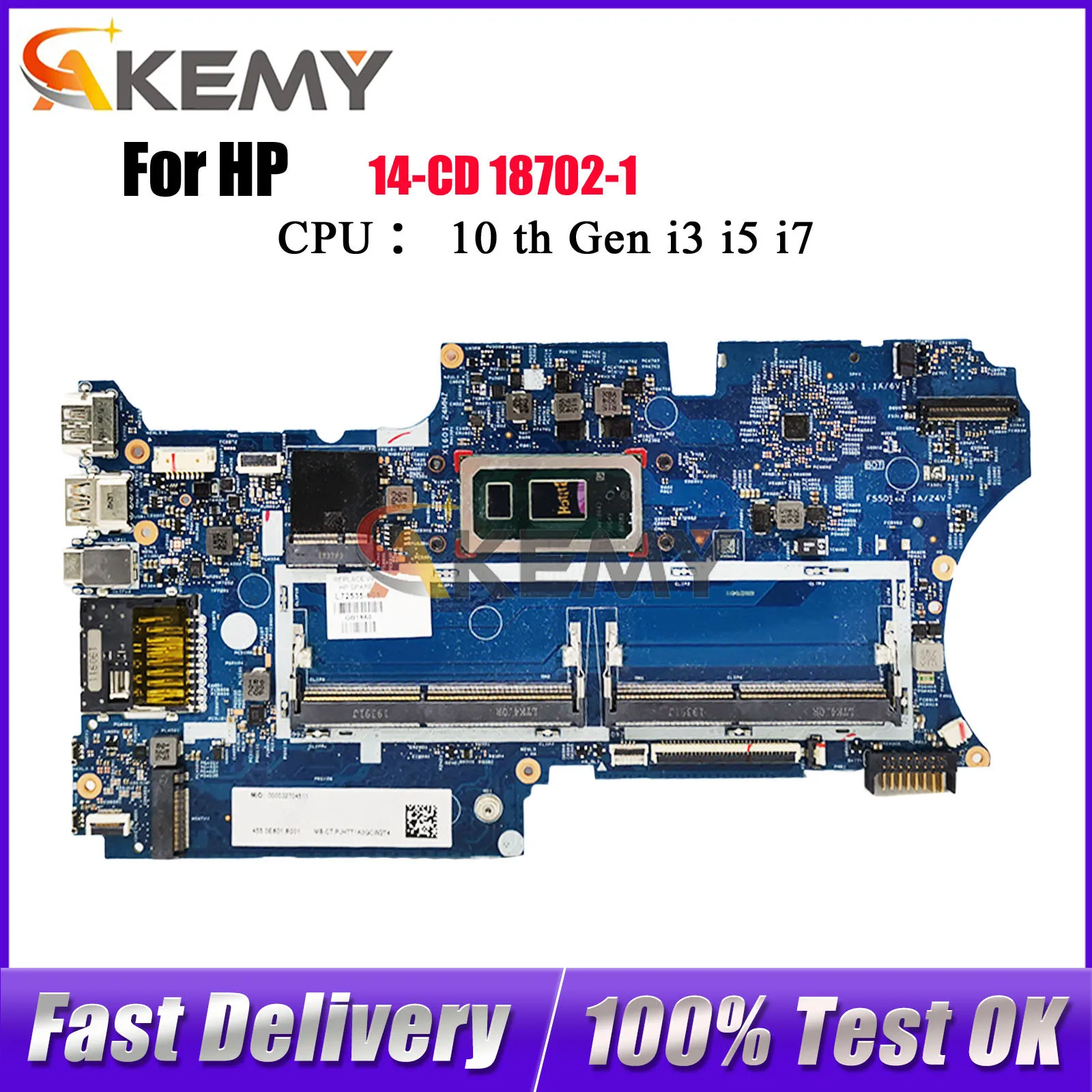 

L36454-601 L72535-601 For HP Pavilion X360 14-CD Laptop Motherboard 18702-1 With i3-8145U i5-10210U CPU DDR4 100% Fully Tested
