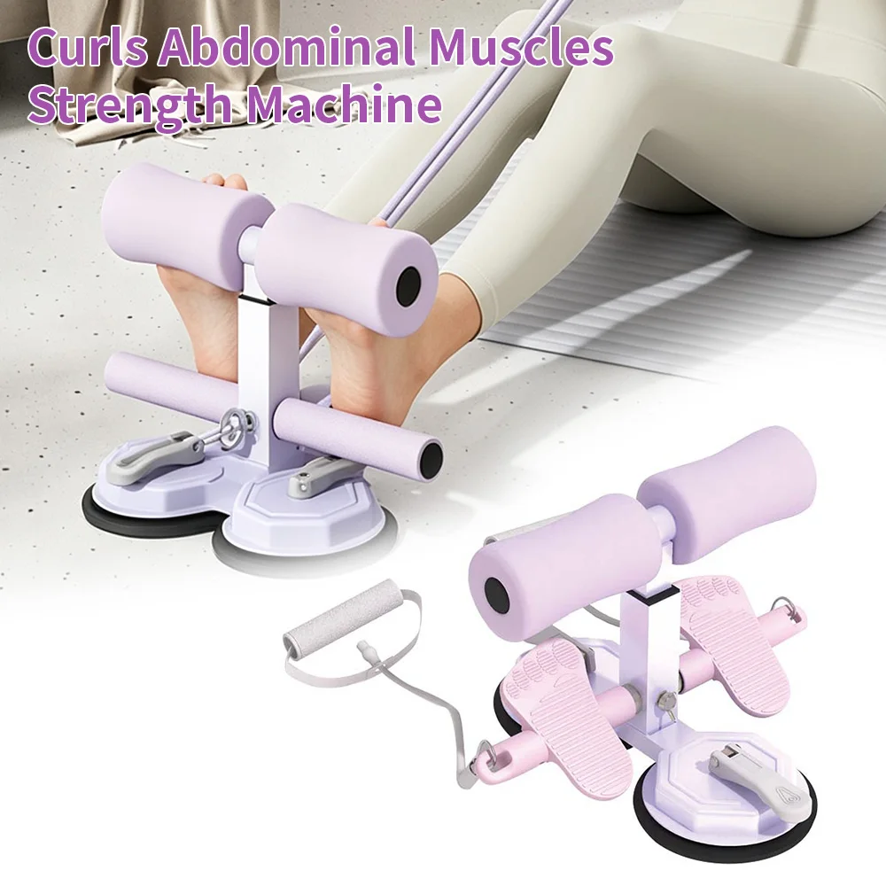 Adjustable Suction Cup Sit-Up Bar, Portable Non-Slip Sit-Up Foot Holder with Resistance Bands for Home Abdominal Core Training