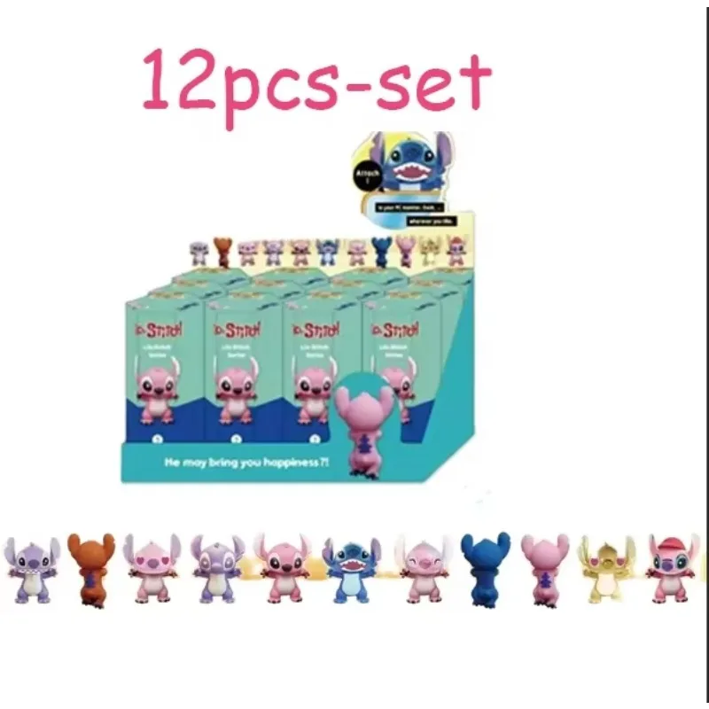 12Pcs/Set Stitch Sonny Angel Surprise Party Angel Cute Anime Figures Christmas Model Doll Gifts Kids Toys