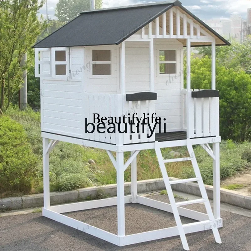 D5556 6601 Custom Courtyard Small Wooden House Outdoor Game Aembly Tree House Anti-Corrosion Wood Mobile Pavilion Solid Wood Hou