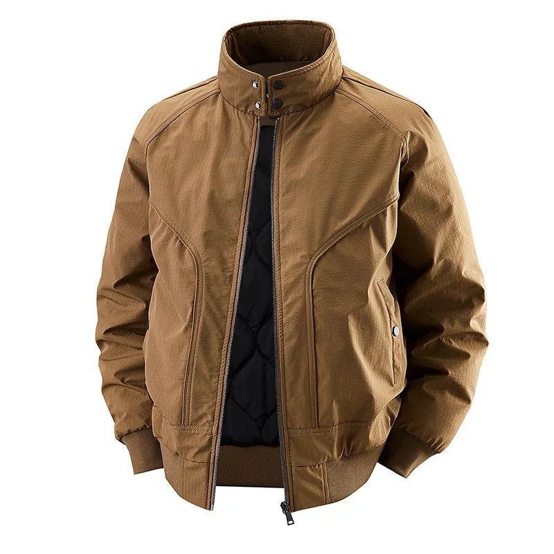 

Men's Faionable Thiened Cotton Stand Collar Jaet Autumn Winter Casual Versatile Warm Long Sve Polyester Outerwear