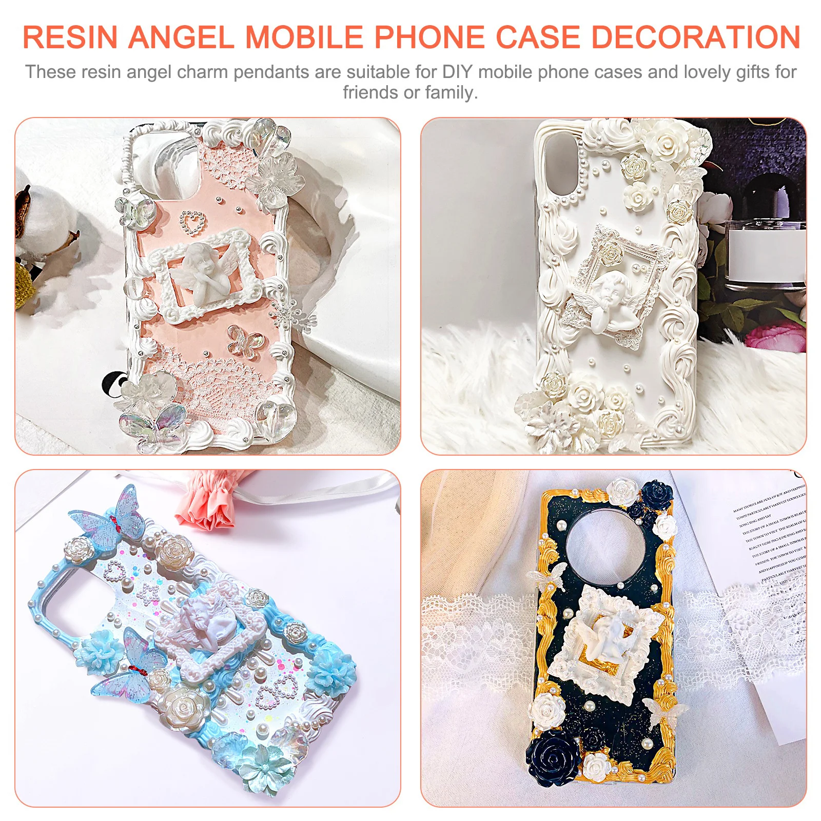 ชุดตกแต่งเคสมือถือ DIY รูปนางฟ้าเรซิ่นขนาดเล็ก 30 ชิ้น สไตล์บาโรก สำหรับงานฝีมือ