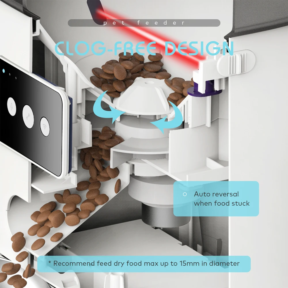 6L Tuya APP Smart Pet Feeder Dispenser automatico di cibo per cani e gatti Vortex Cibo lento con controllo della registrazione temporale Ciotola di