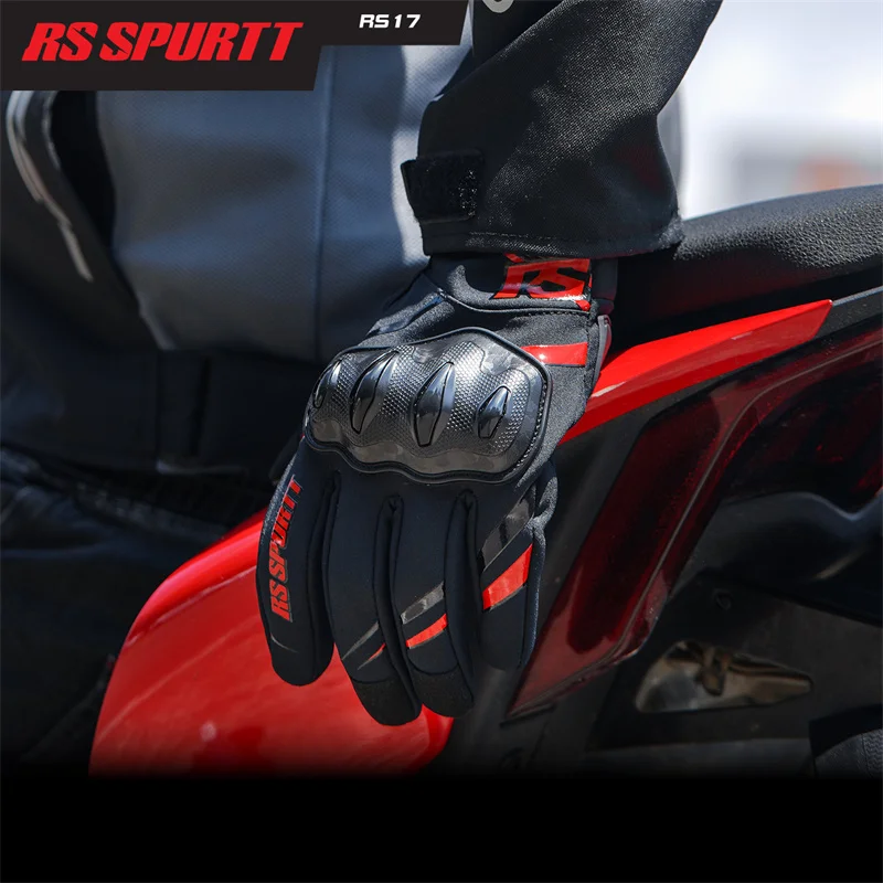 RS Winter Lightweight Waterproof Full Finger Motorcycle Gloves Non-slip Wear-resistant Touchscreen for Motocross Racing