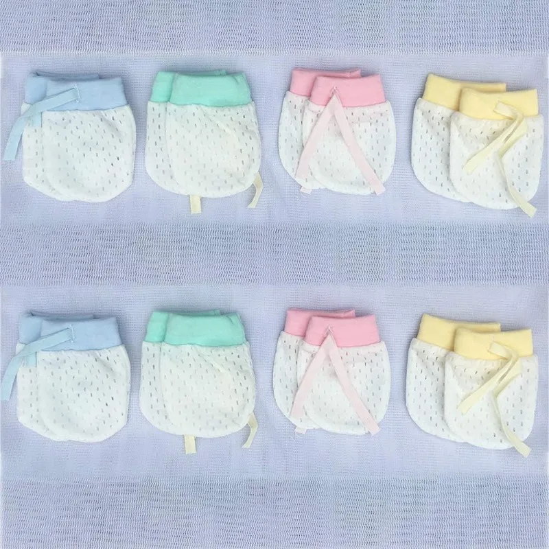 8 pairs For Babies Newborn Toddler Summer Thin Breathable No Scratch Mittens Baby Boy Girl Hand Mittens Anti Scratch Mesh Gloves