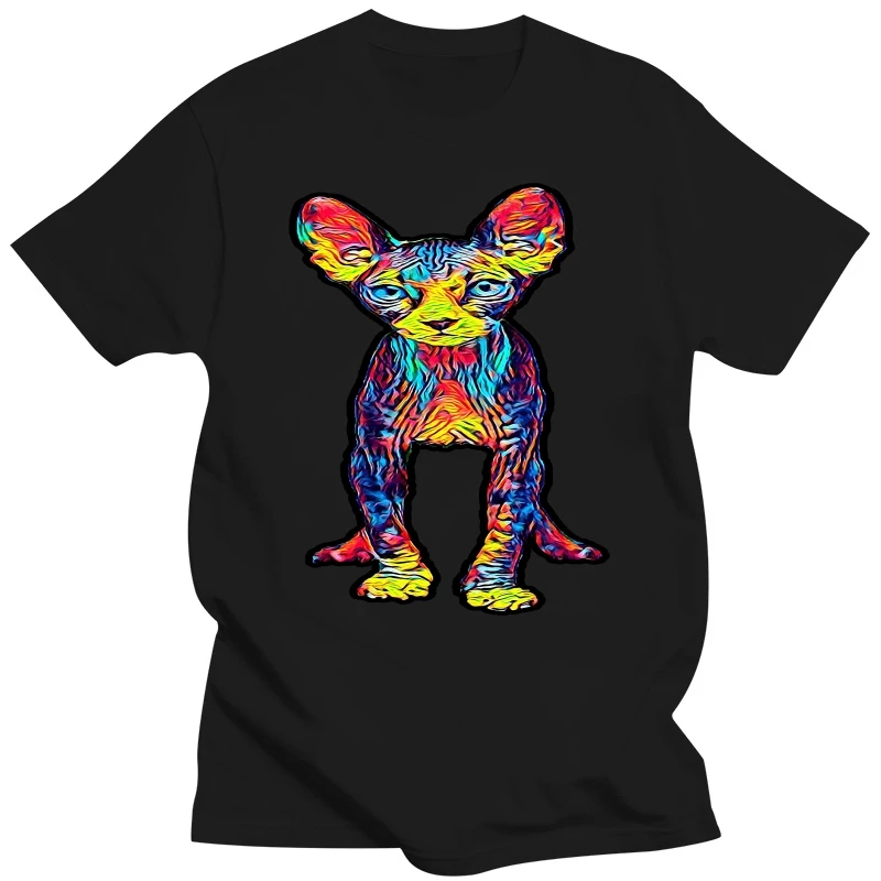 Fashion T Shirt Men Supersoft Cool Sphynx Cat T Full Body Stylisches T-Shirt Summer Short Sleeve Cotton Tshirt Streetwear