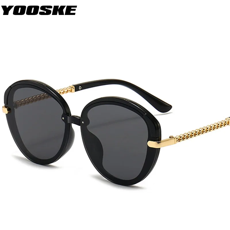 YOOSKE Vintage Gradient Sunglasses for Women Men 2022 Trendy Round Sun Glasses Female Classic Black Eyeglasses UV400 Goggles