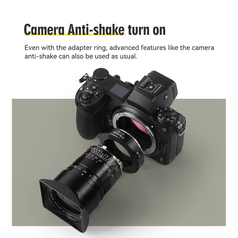 حلقة محول TTartisan M-Z 6Bit لعدسة Leica M إلى كاميرا Nikon Z تدعم نقل Exif وتشغيل تثبيت صورة الجسم