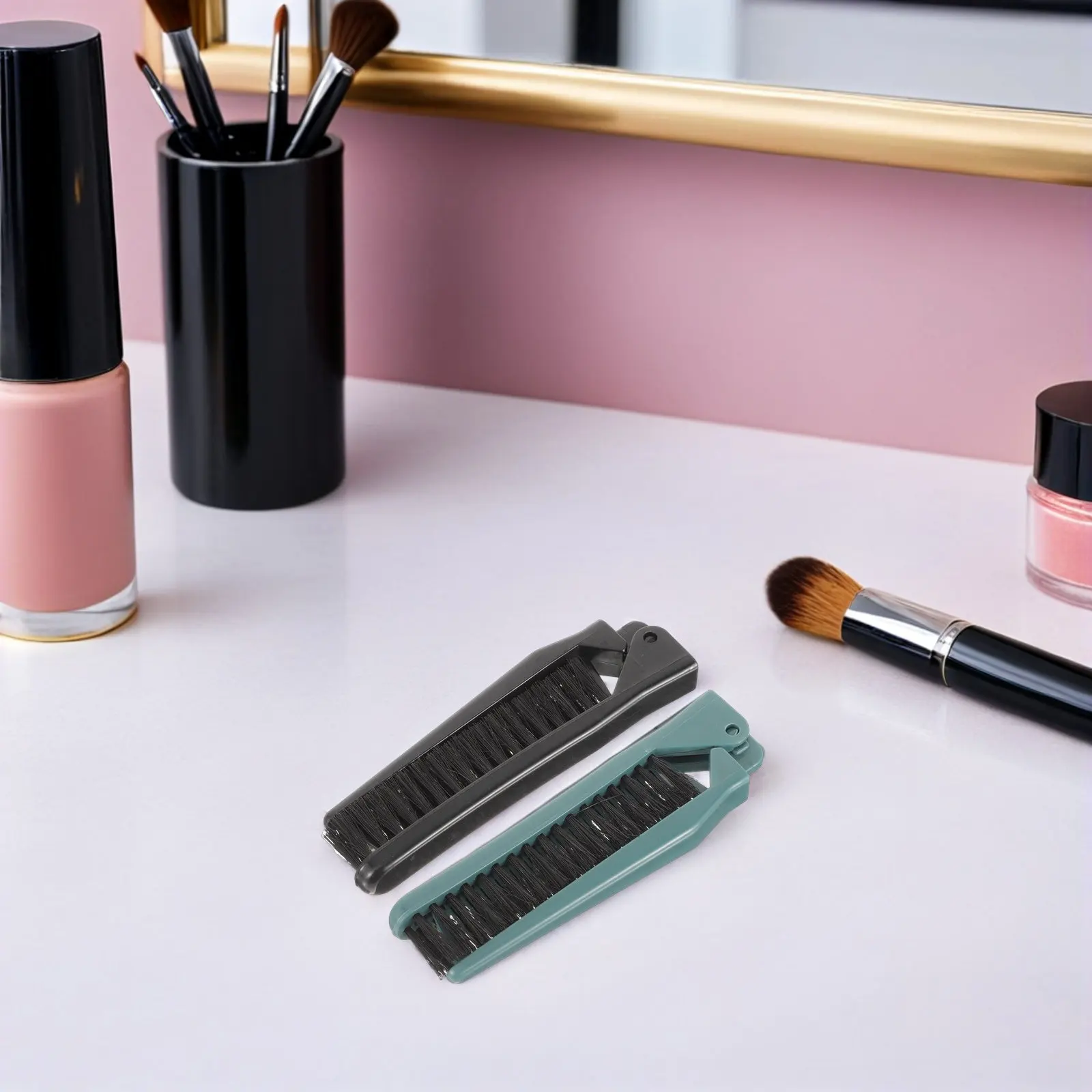 6Pcs Folding Hair Comb Brush Set Double Sided Styling Comb for Curls Straight Hair Portable Travel Grooming Tool Family Friendly