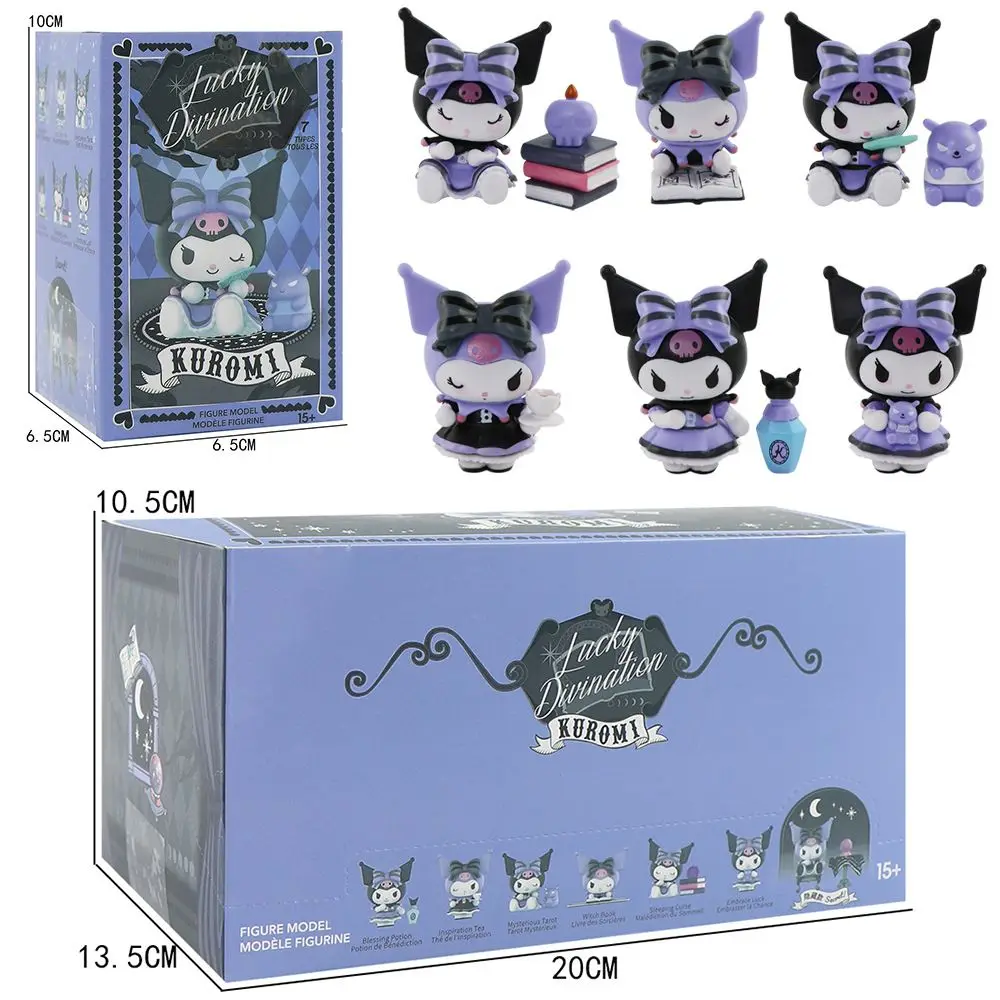 Kuromi-caja ciega de la serie oscura, juguetes, figuritas coleccionables de la suerte, juguete de moda, adorno de escritorio, decoración de coche, bonito modelo de mano como regalo