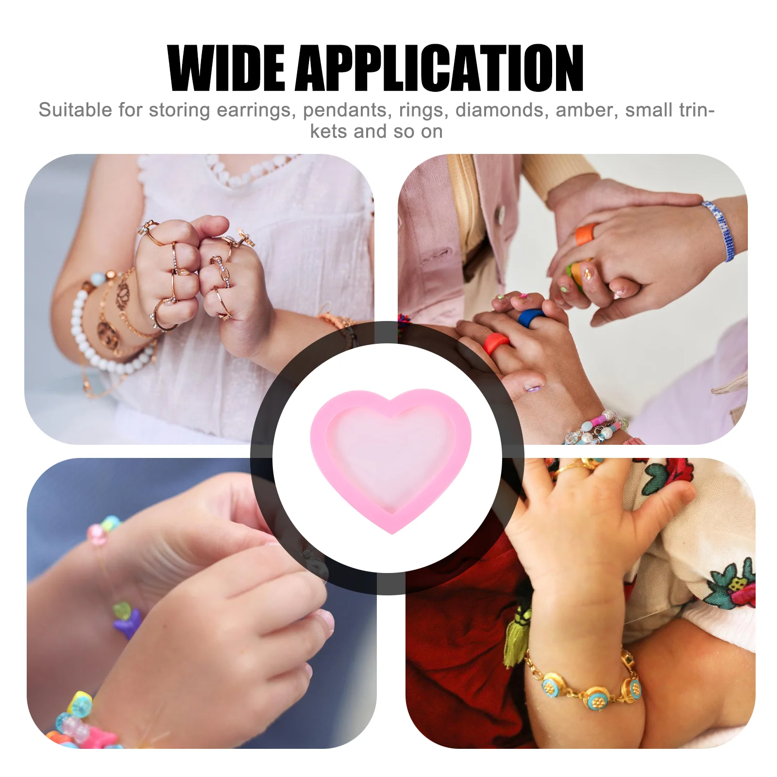 Children's Ring Box Jewelry Stand Simple Storage Case Display Holder Small Rings Container Toddler Accessories Girl