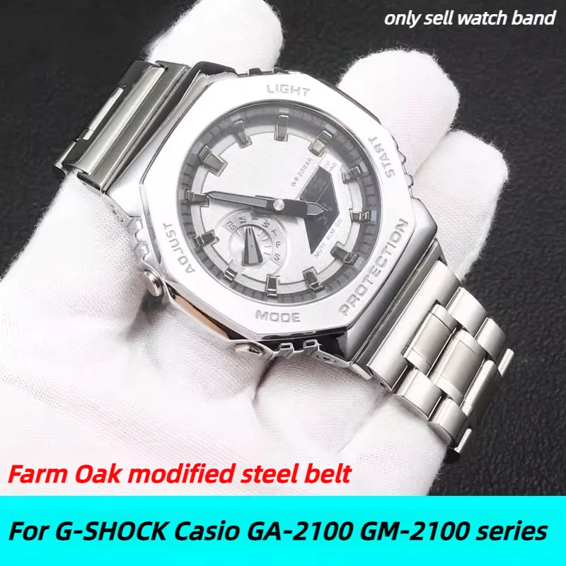 

Ремешок для часов GA2100 для Casio G-SHOCK GA-2100 GA-2110 GM2100 GM-5600, модифицированный твердый ремешок для часов из нержавеющей стали, мужской браслет