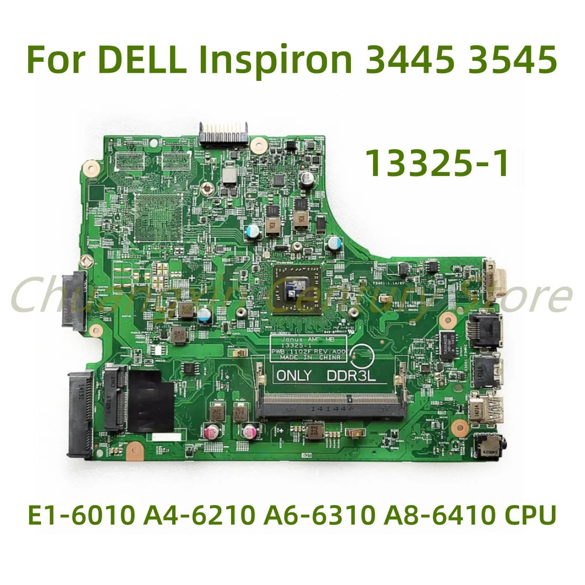 

Suitable for DELL Inspiron 3445 3545 laptop motherboard 13325-1 with E1-6010 A4-6210 A6-6310 A8-6410 CPU 100% Tested Fully Work